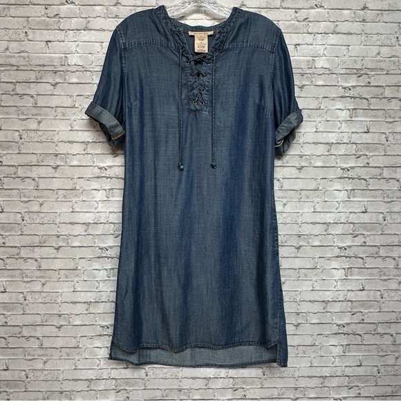 Philosophy Dresses & Skirts - Philosophy Women’s Small Tencel Short Roll-Sleeves Tunic Dress Pockets READ